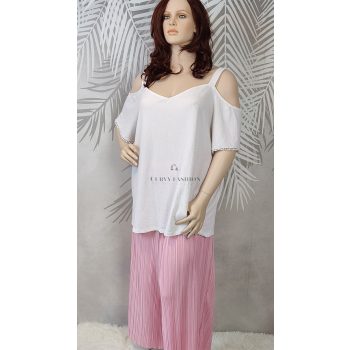 Divatos minimalista stílusú tiszta fehér moletti tunika 