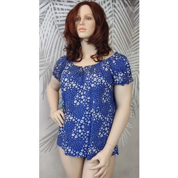 Laura Torelli divatos virágmintás moletti pamut felső 