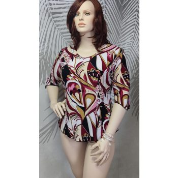 Gazdag, élénk mintás molett felső 