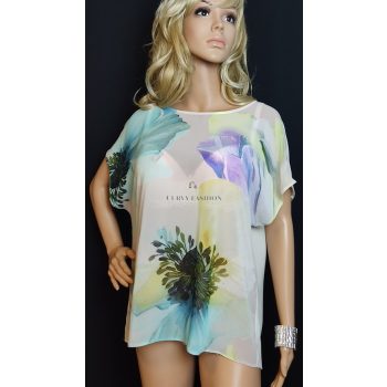 Finom, nőies pasztell virágmintás felső