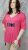 Fiatalos, vidám élénk rózsaszín 'LOVE' feliratú molett tunika 