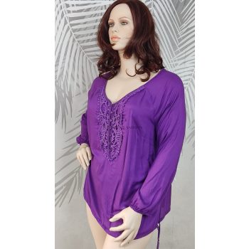 Elegáns és kényelmes hímzett mintás molett tunika 