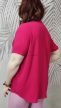 Élénk, stílusos fukszia színű molett blúz