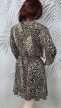 Vadító bézs-fekete leopárd mintás molett ruha 
