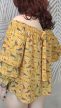 Nőies mustársárga virágmintás molett blúz  