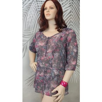 M&S romantikus virágos plus size blúz 