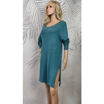 Stílusos, kényelmes császárzöld kötött ruha 