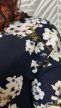 Vero Moda sötétkék virágmintás vékony kötött pulóver 