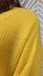 Élénksárga kötött nagyméretű pulóver 