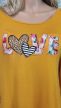 Mustársárga LOVE feliratos molett tunika 
