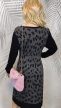 George leopárdmintás szürke-fekete kötött ruha 