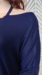 Laza szabású kötött sötétkék molett tunika 