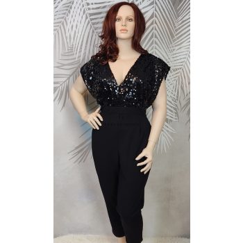 Boohoo elegáns flitteres alkalmi molett overáll 