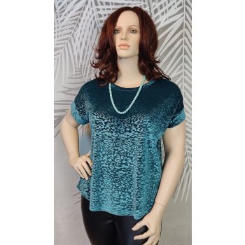 Next kékeszöld bársony plus size felső 