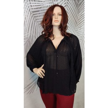 George fekete flitteres alkalmi molett blúz 