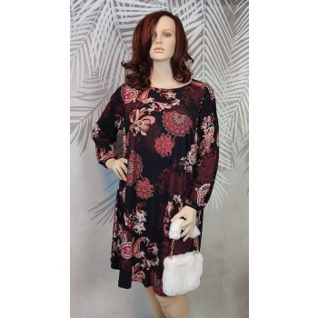 Evans csinos elegáns bordó nagyméretű ruha 