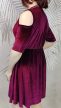 Pink Clove bordó bársony alkalmi molett ruha 