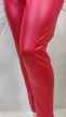 Élénk piros bőrhatású plus size nadrág 