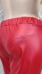 Élénk piros bőrhatású plus size nadrág 