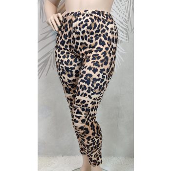 Leopárdmintás szaggatott plus size legging 