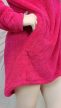 Meleg bolyhos pink kapucnis molett kardigán 