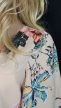 Romantikus virágmintás bézs felső 