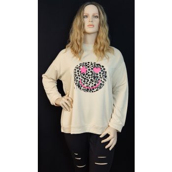 Mosolygós, vidám pulóver nagy méretben 