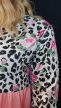 Rózsaszín-fekete-fehér állatmintás tunika molett hölgyeknek 