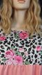 Rózsaszín-fekete-fehér állatmintás tunika molett hölgyeknek 