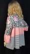 Rózsaszín-fekete-fehér állatmintás tunika molett hölgyeknek 