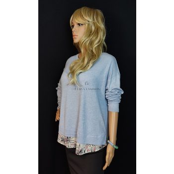 Világoskék kettős hatású Papaya pulóver 