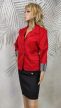 Nőies piros béleletlen blézer 