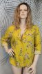 Sárga virágmintás F&F molett ingblúz 