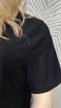 Fekete gombos blúz molett méretben 