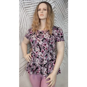 Virágmintás peplum fazonú plus size felső 