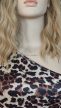 Leopárdmintás egyvállas molett felső 