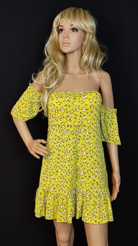Prettylittlething sárga nyári ruha 