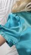Next türkiz szatén blúz 