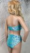 Türkiz kék állatmintás bandeau fürdőruha 