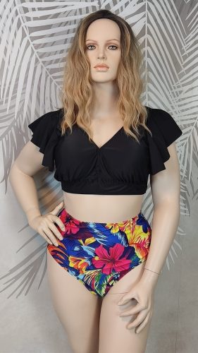 Trópusi mintás plus size bikini 