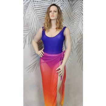 Lila ombre fürdőruha strandkendővel 