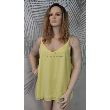 F&F citromsárga plus size top 