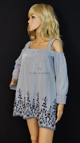 Hímzett csíkos Zara tunika 