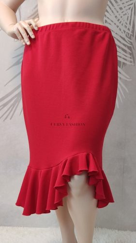 Piros fodros molett szoknya 