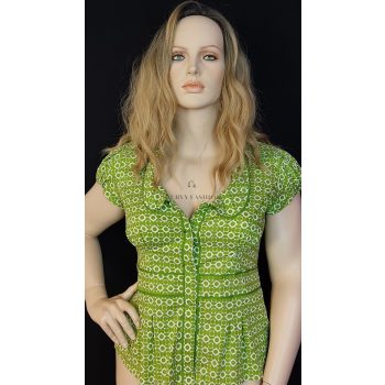 Next zöld mintás női blúz