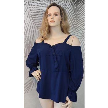 Shein elegáns sötétkék plus size blúz 