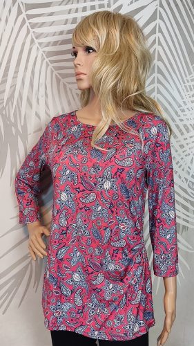 Quiosque pink-kék mintás női felső – Curvy Fashion 42-es méret 