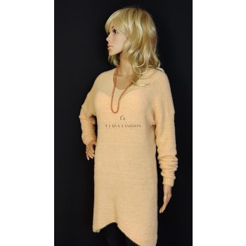   Puha barack színű női pulóver – Curvy Fashion 42/44-es méret