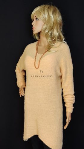Puha barack színű női pulóver – Curvy Fashion 42/44-es méret