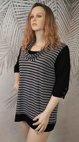 C&A szürke-fekete csíkos hosszított felső 48/50 – Curvy Fashion